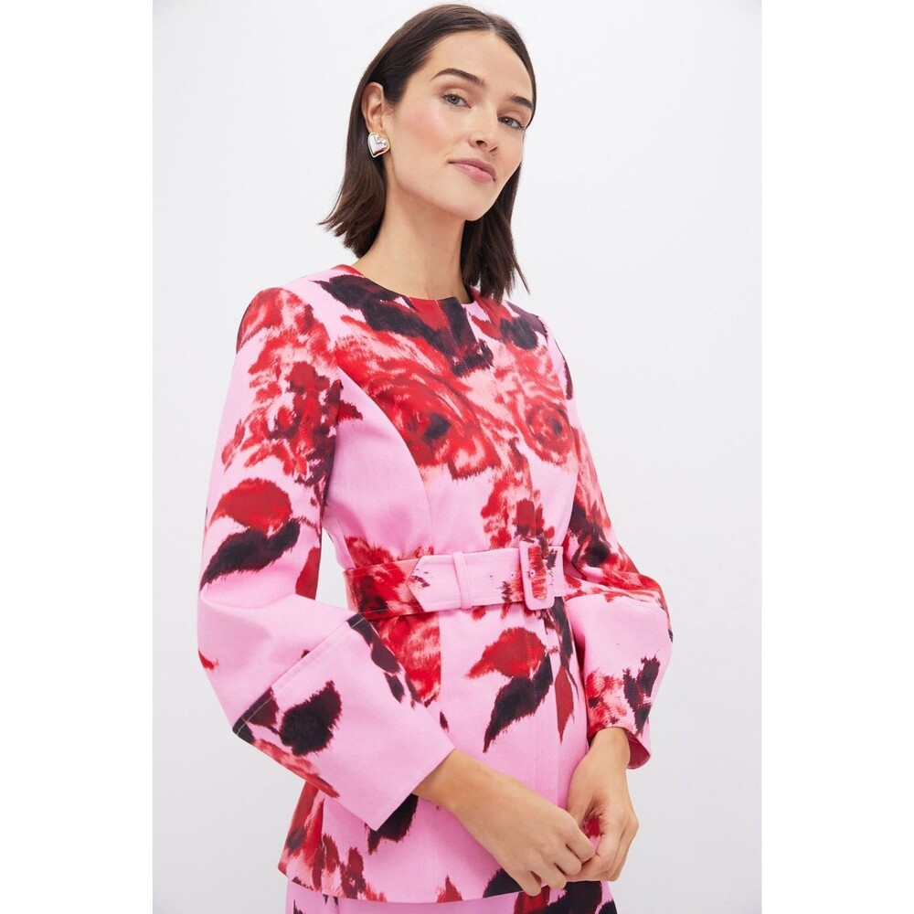 Tuckernuck Womenโs Cerise Blossom Long Sleeve Rhoda Tunic Top Size 6